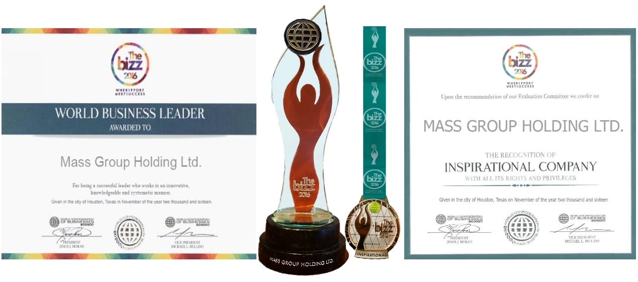 27/7/2017 - Mass Group Holding Ltd. (MGH) wins the BIZZ Business Excellence Award.